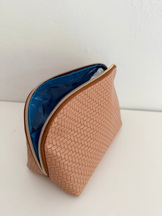 Woven Wipeable Cosmetic Pouch