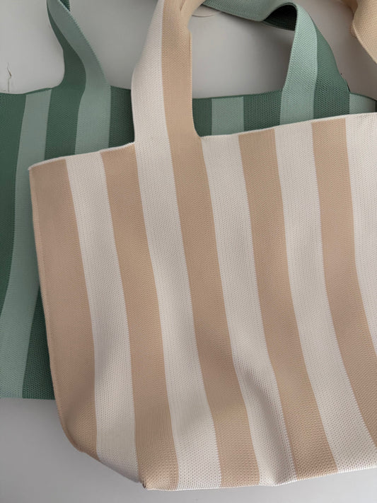 Striped Mesh Tote